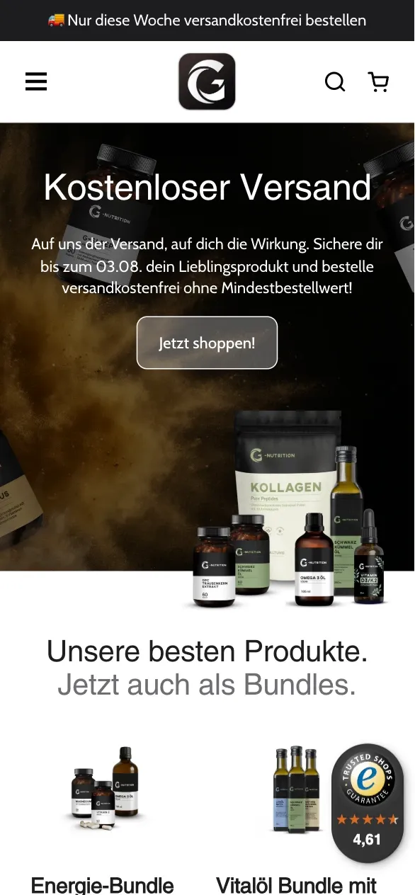 G-Nutrtion Partnerprogramm Mobile