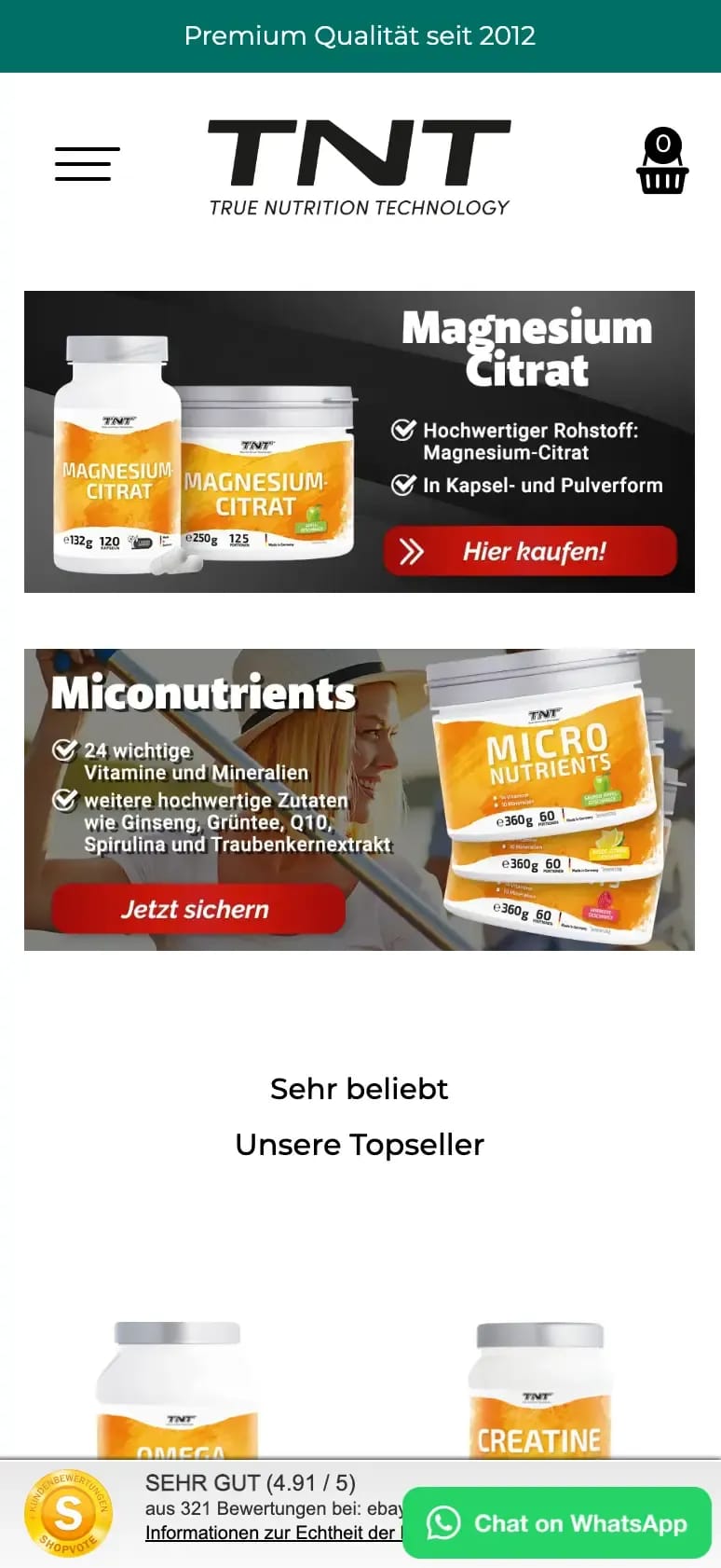 TNT Supplements Partnerprogramm mobile